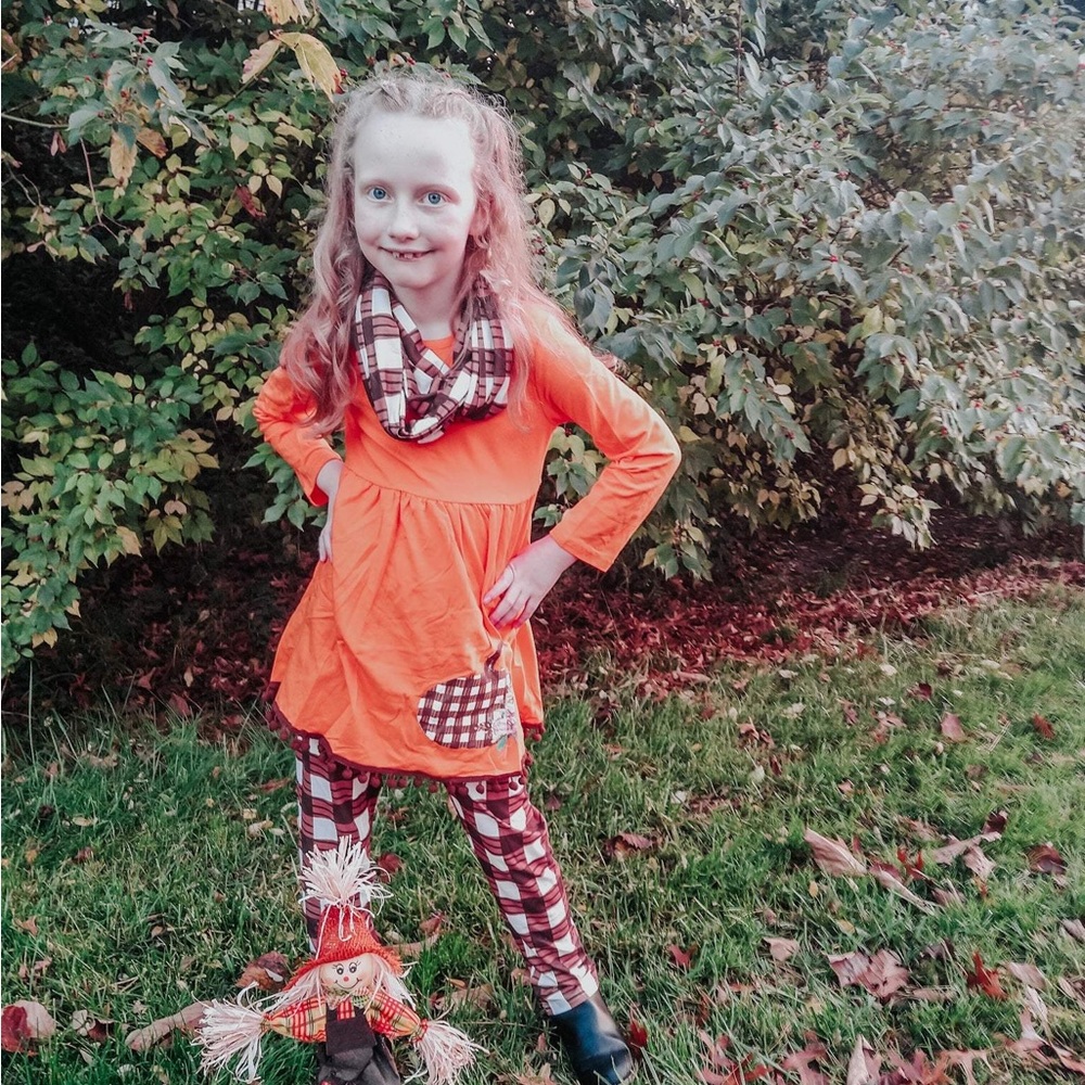 3 Piece Pumpkin Plaid Set